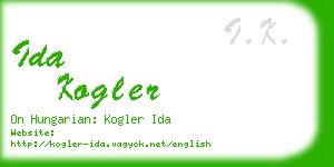 ida kogler business card